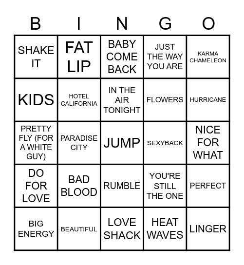 SHADY PALM'S Bingo Card