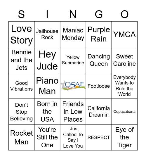 Singo Bingo Card