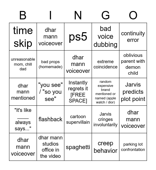 Dhar Mann Bingo v4 Bingo Card
