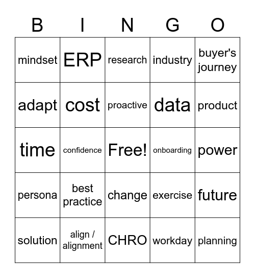 Buzzword Bingo Card