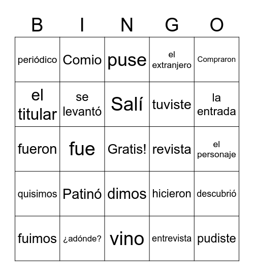 Loteria Bingo Card