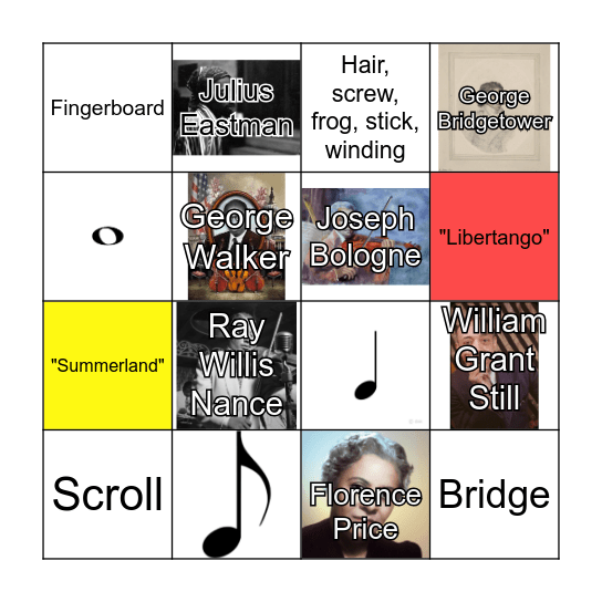 Strings Review BINGO Card