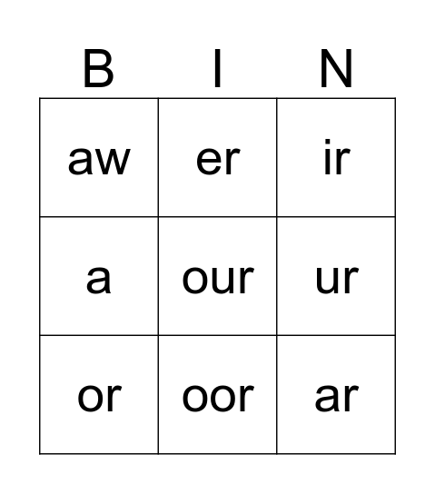 R Influenced Bingo  Bingo Card