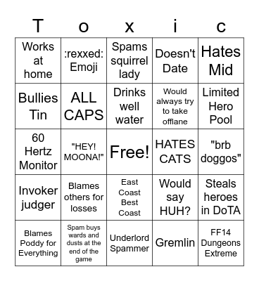 WOW Bingo Card