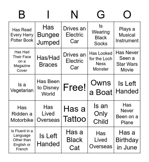 MINGLE BINGO Card