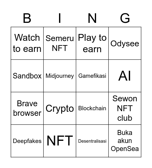 Digital Desain Bingo Card