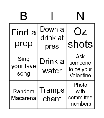 Tramps  Bingo Card