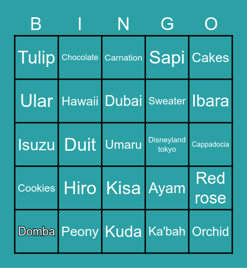 Hatsuharu's Bingo Card