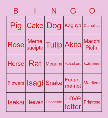 Memi's Bingo! Bingo Card
