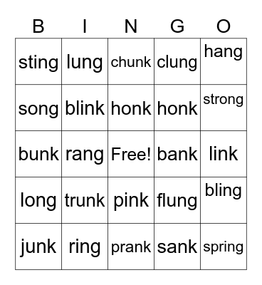 Glued Sounds Bingo Card