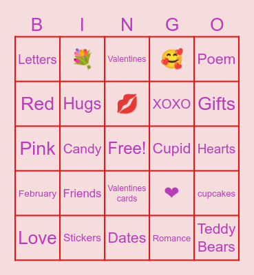 Valentine's Bingo :) Bingo Card