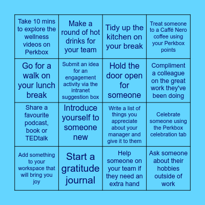 Random Acts of Kindness Day Bingo Card
