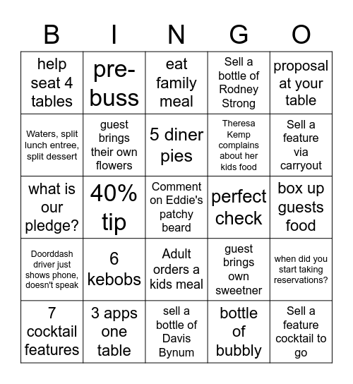 Happy Valentine's Day Bingo Card
