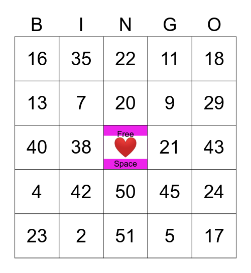 Happy Valentine's Day! Bingo Card