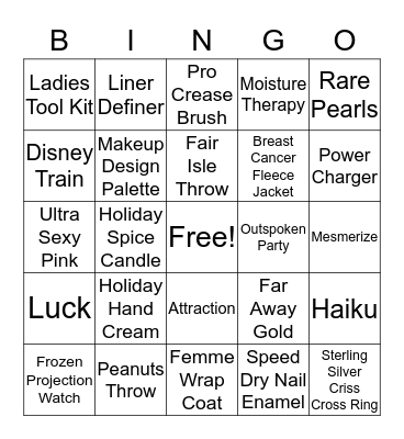 Avon Campaign 1 Bingo Card