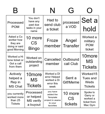CS Work Bingo Card