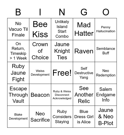 SQRL BNGO Bingo Card