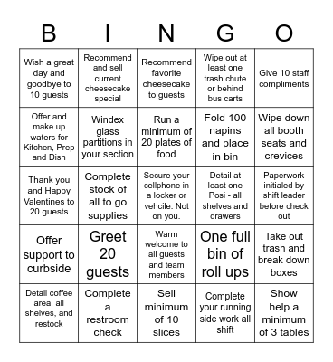 Valentine's Day Server Bingo Card