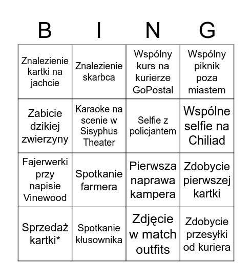 Kamperowe Bingo! Bingo Card