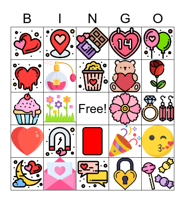 La Saint-Valentin Bingo Card