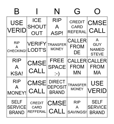 360 BINGO! Bingo Card