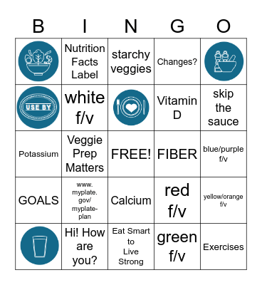 F/V for a healthier you! Bingo Card