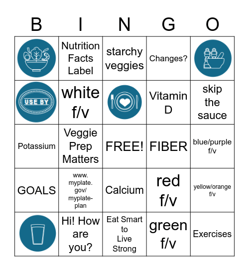 F/V for a healthier you! Bingo Card