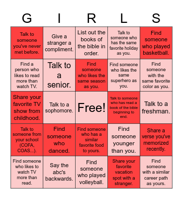 Valentines Bong Bingo Card