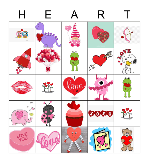 Valentines Day Bingo Card