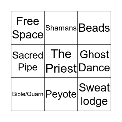 Native-Americans Bingo Card