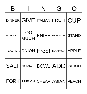 ASL 2 - Unit 5 Review Bingo Card