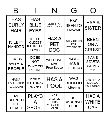 FIND SOMEONE WHO? Bingo Card