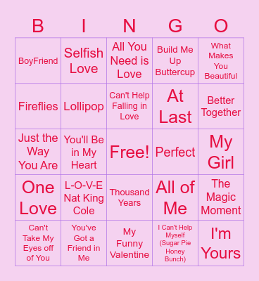Valentine's BINGO <3 Bingo Card