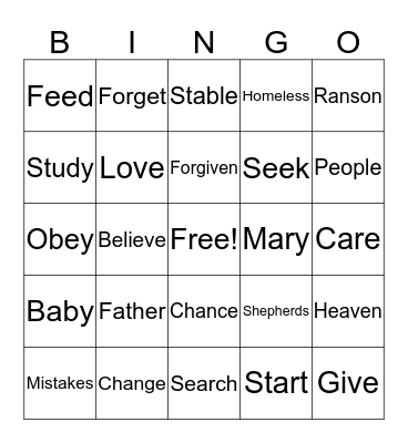 FAVOR Bingo Card