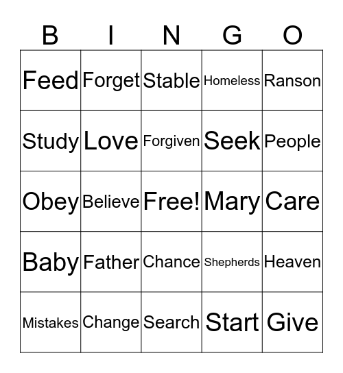 FAVOR Bingo Card