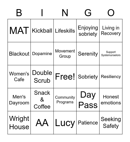 CAP Bingo Card
