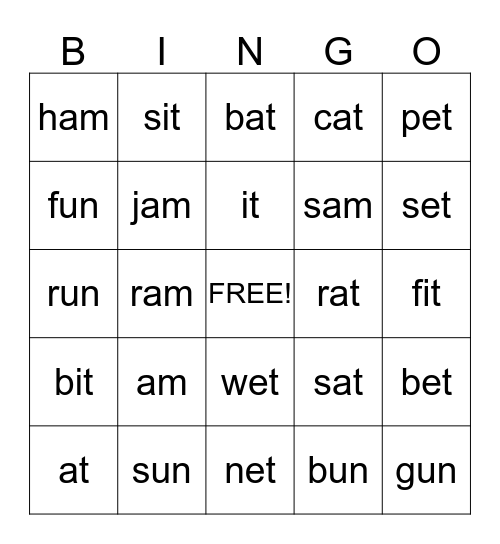 julie Bingo Card