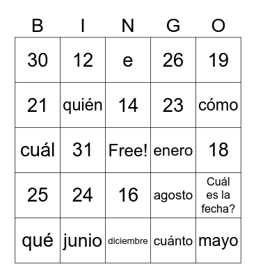 Revisar 14 febrero Bingo Card