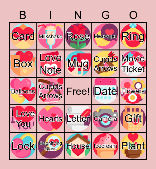 Valentines Day Bingo Game Bingo Card