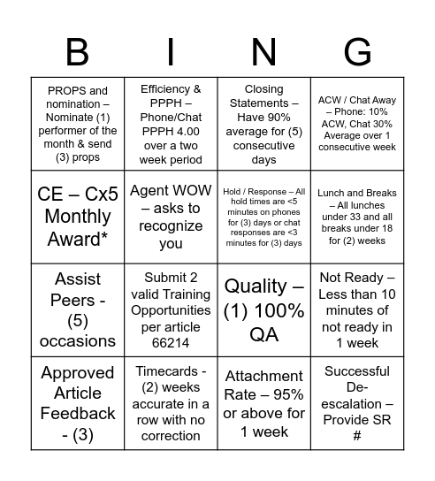 Boucher Bing-O Bingo Card