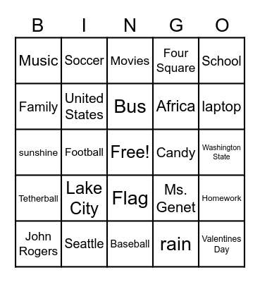 Meadowbrook View Bingo Card