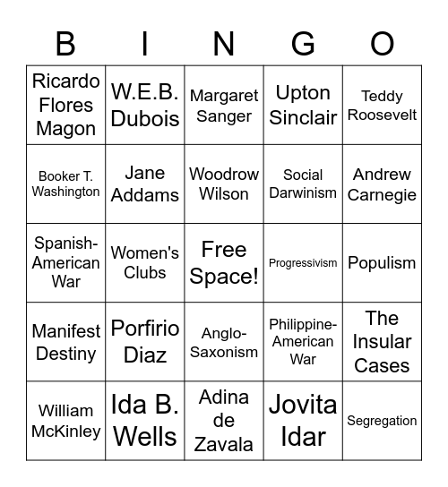 HIST 1302 BINGO Card