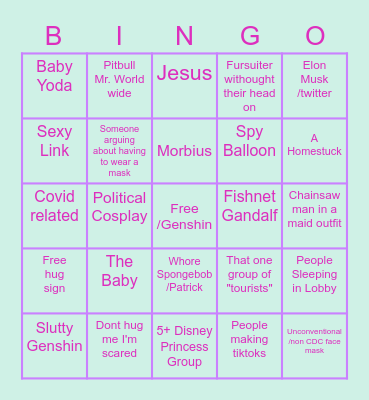 Katsucon 2023 Bingo Card