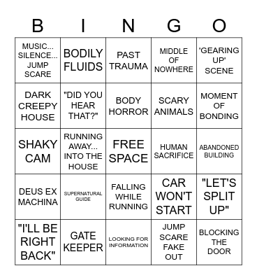 HORROR TROPE BINGO Card