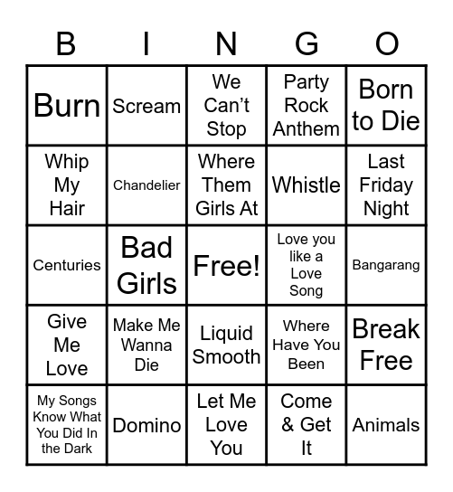 2010s Throwbacks Bingo Card