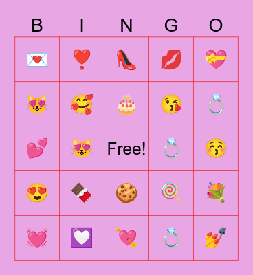 Valentines Bingo Card