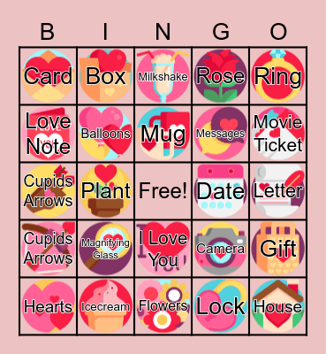 Valentines Day Bingo Game Bingo Card