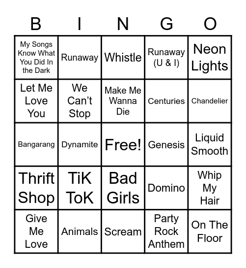 2010s Throwbacks Bingo Card