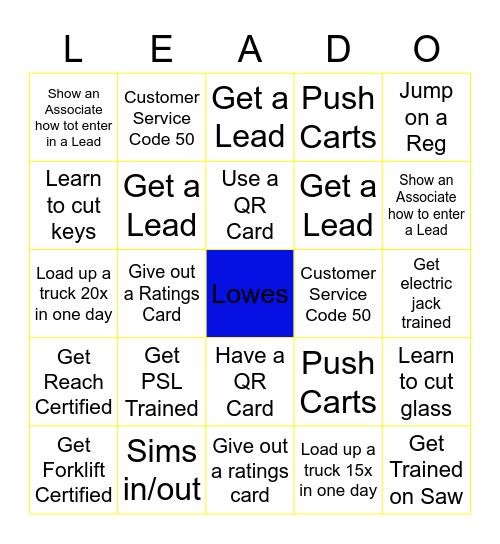Pro- Load Bingo Card