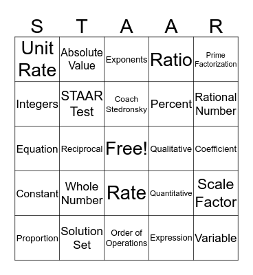 Unit 3-6 Vocab Bingo Card